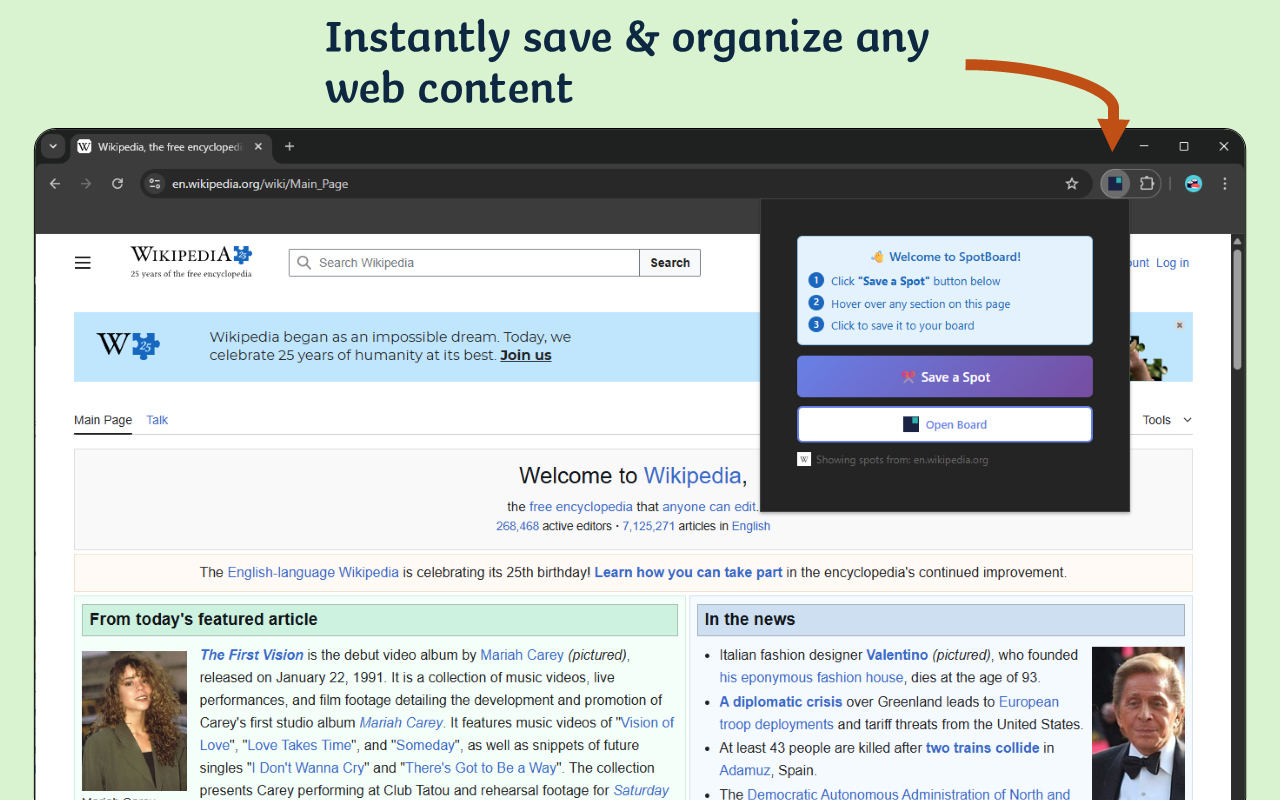 SpotBoard capture preview